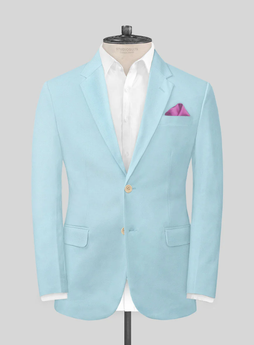 Scabal Pastel Blue Cotton Stretch Jacket