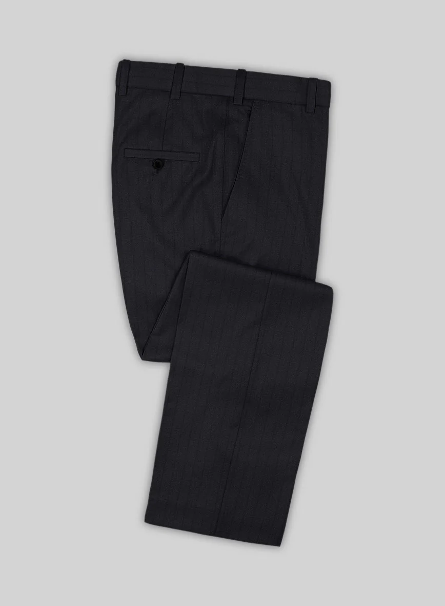 Scabal Pegico Stripe Blue Wool Pants
