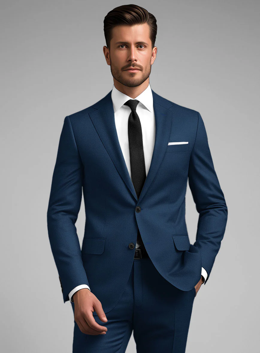 Scabal Prussian Blue Wool Suit - Image 4