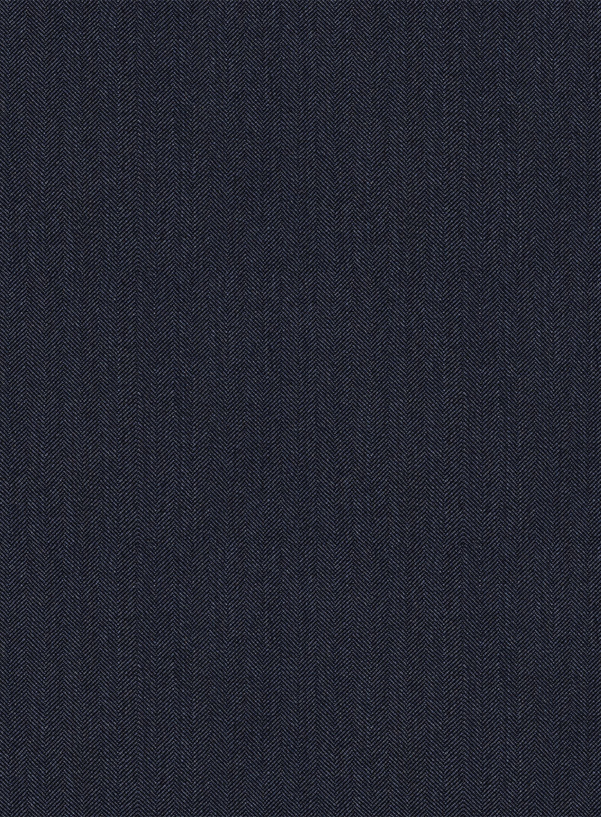 Scabal Qoiel Herringbone Blue Wool Suit - Image 7