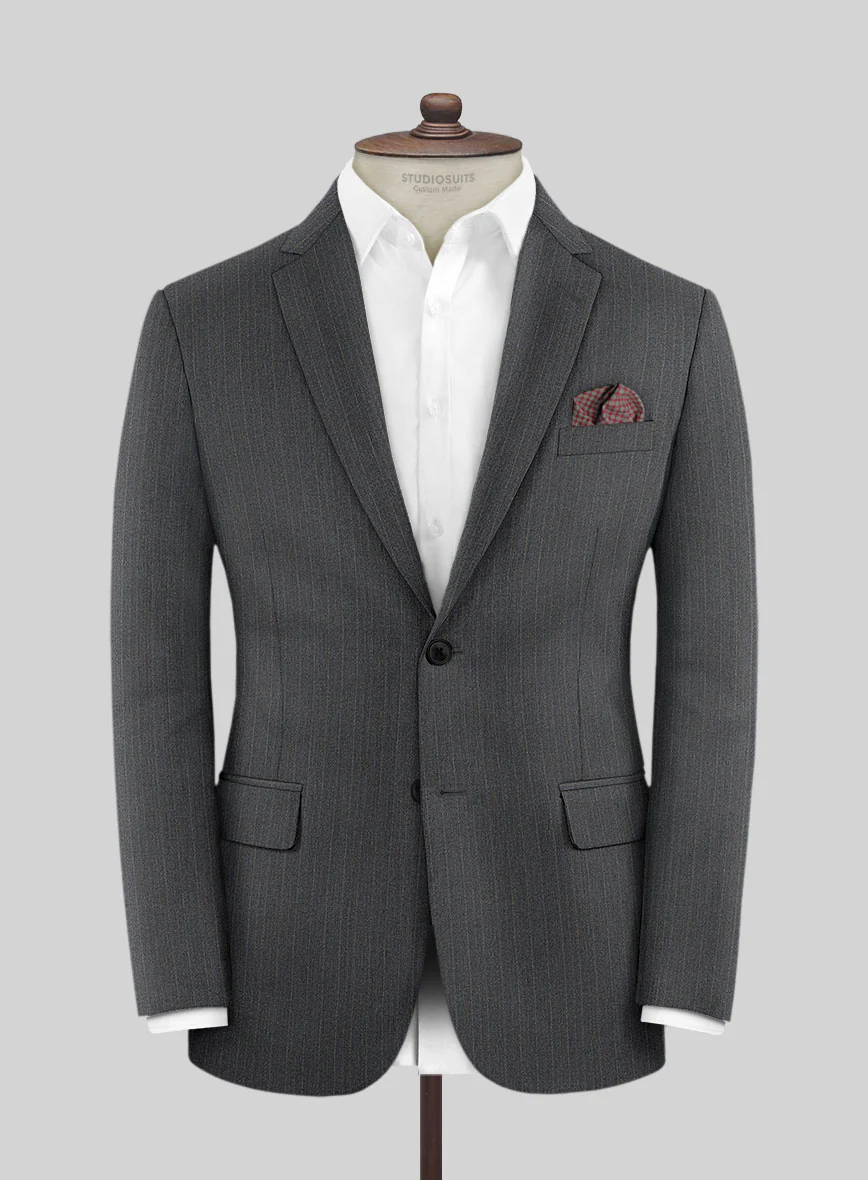 Scabal Rass Stripe Gray Wool Jacket
