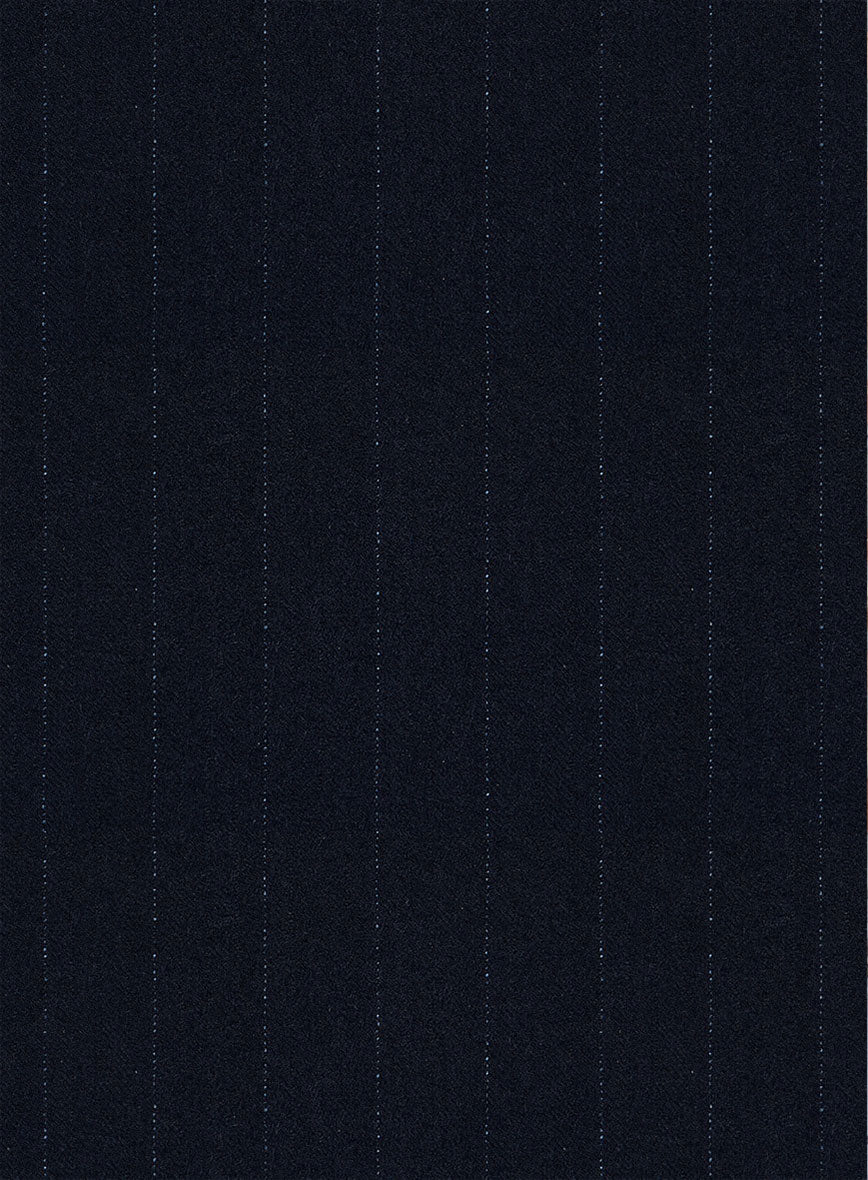 Scabal Sapphire Beaded Stripe Blue Wool Suit - Image 6