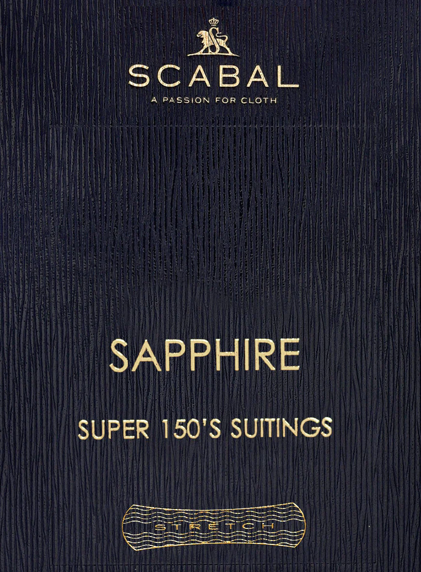 Scabal Sapphire Chalkstripe Blue Wool Pants - Image 4