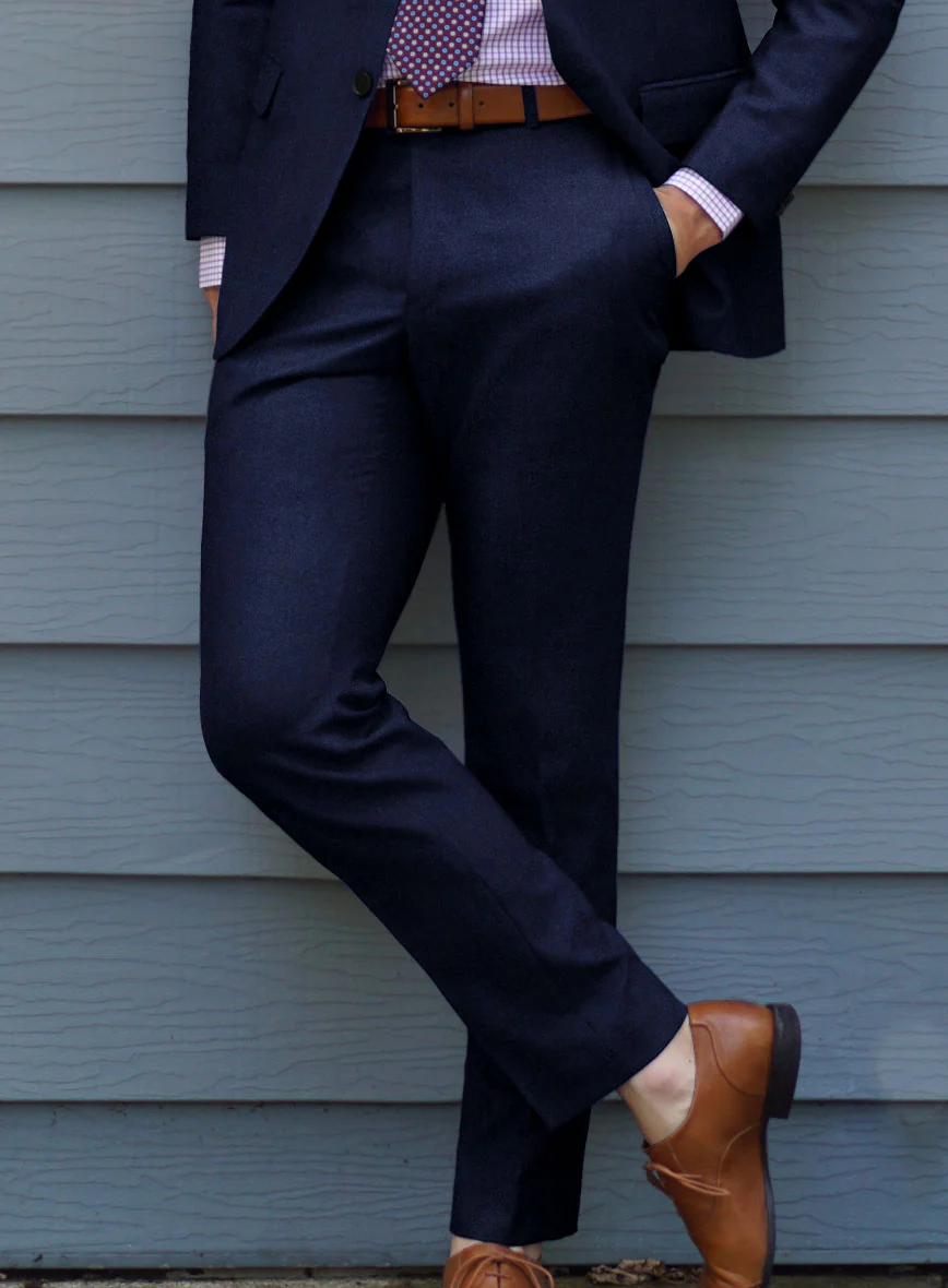 Scabal Sapphire Cobalt Blue Wool Pants - Image 2