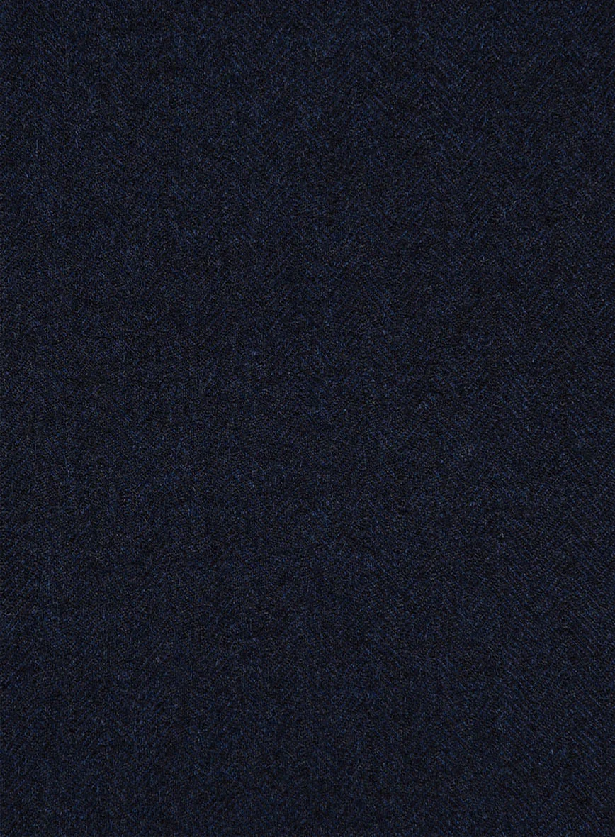 Scabal Sapphire Herringbone Blue Wool Pants - Image 3