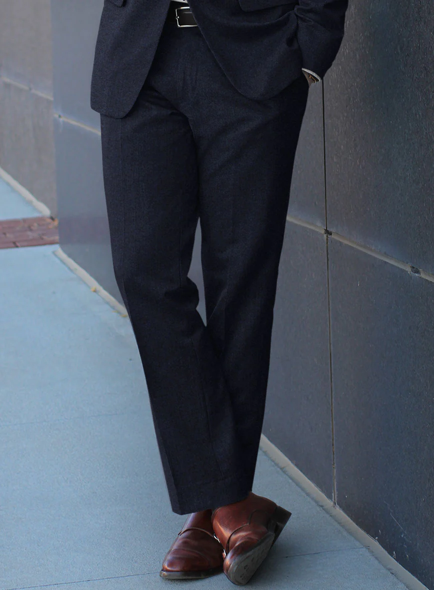 Scabal Sapphire Herringbone Blue Wool Suit - Image 4
