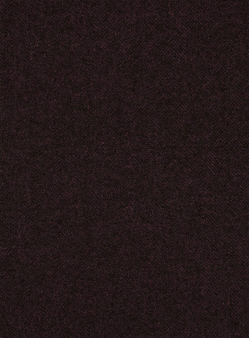 Scabal Sapphire Herringbone Wine Wool Pants - Image 3
