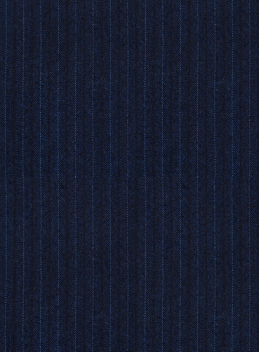 Scabal Sapphire Pinstripe Blue Wool Suit - Image 6
