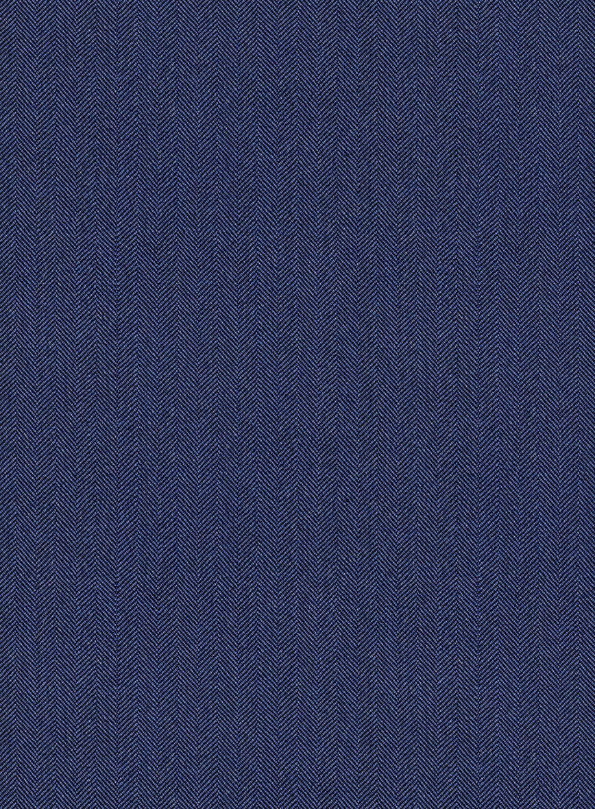 Scabal Siano Herringbone Blue Wool Suit - Image 7