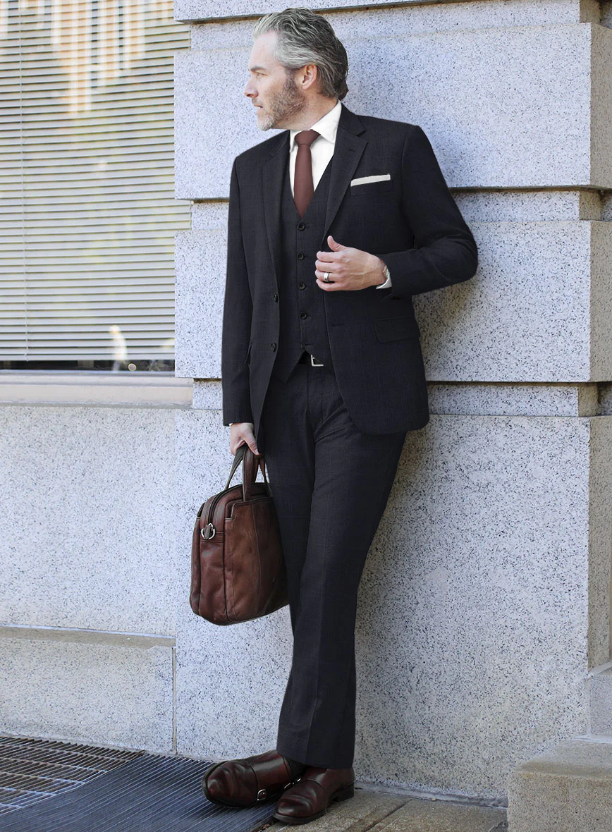 Scabal Sval Windowpane Blue Wool Suit - Image 2