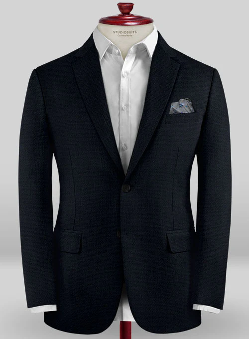 Scabal Taormina Abella Hopsack Blue Wool Jacket