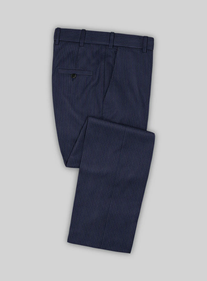 Scabal Tornado Herringbone Dark Blue Wool Suit - Image 5
