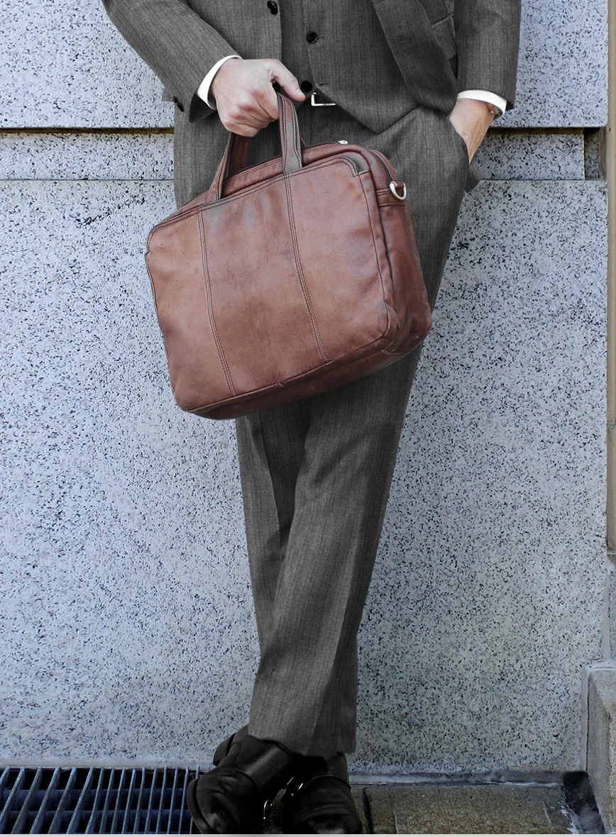 Scabal Tornado Herringbone Mid Gray Wool Suit - Image 4