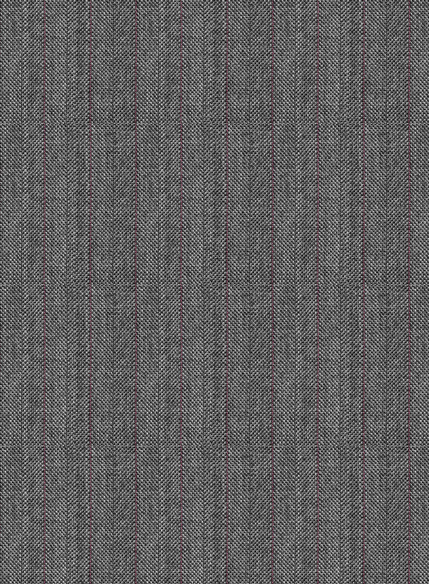 Scabal Tornado Herringbone Mid Gray Wool Suit - Image 6
