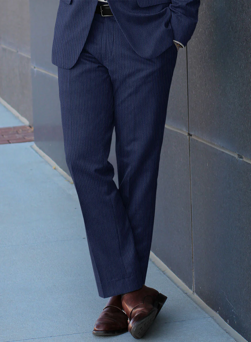 Scabal Tornado Herringbone Royal Blue Wool Suit - Image 4