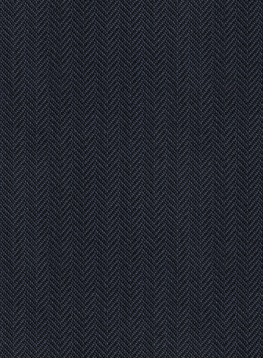 Scabal Tornado Herringbone Slate Blue Wool Jacket - Image 2