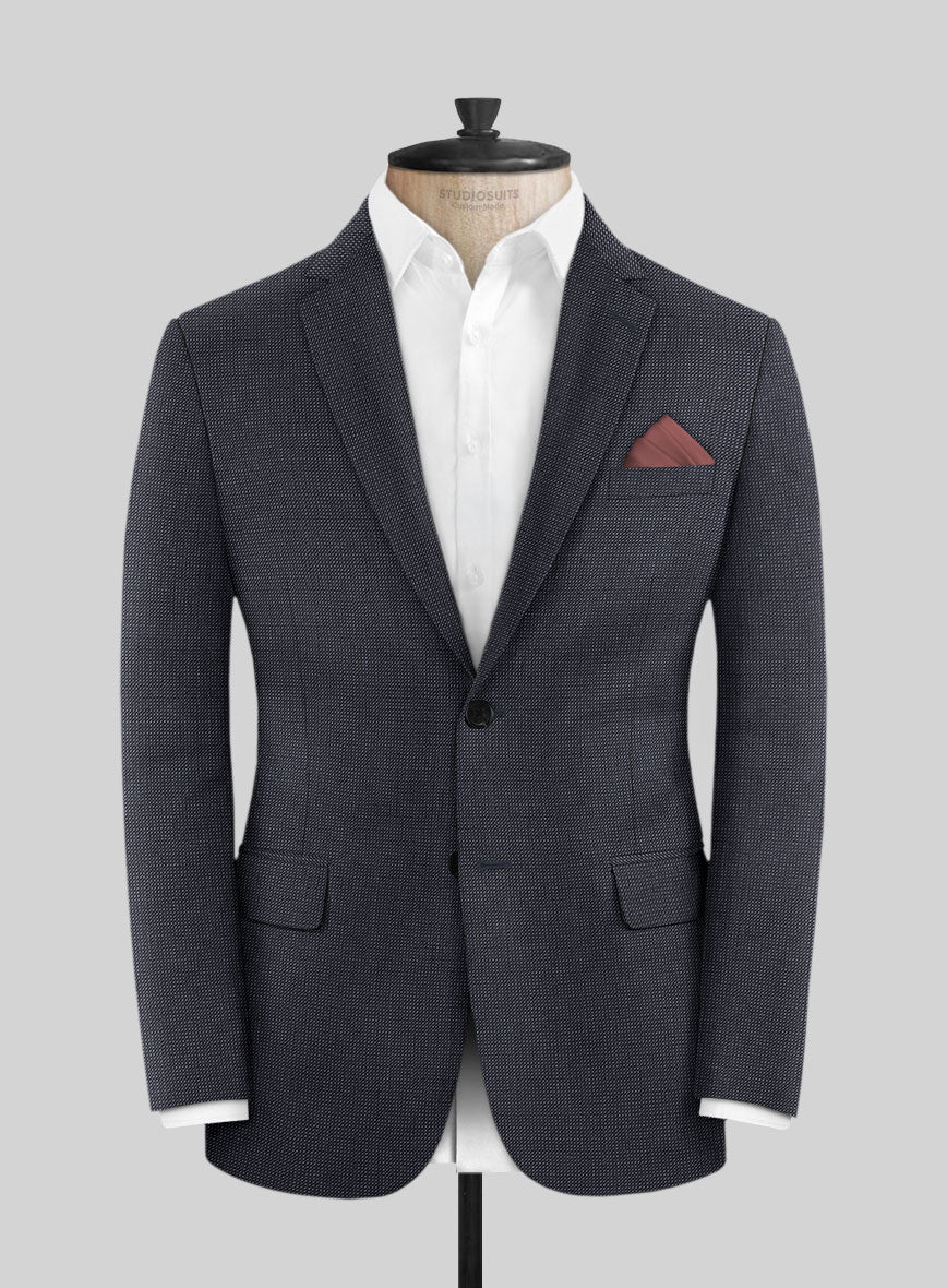 Scabal Tornado Pin Check Blue Wool Jacket