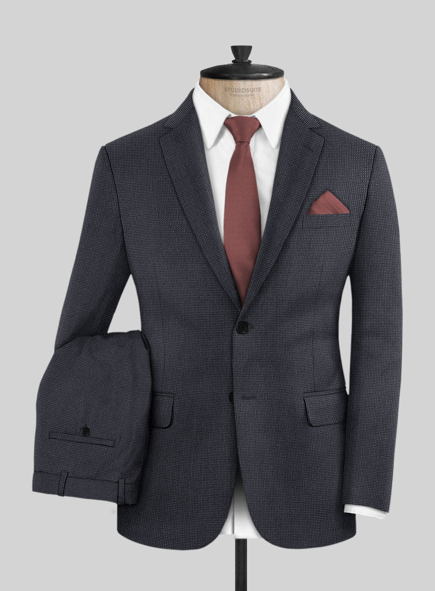 Scabal Tornado Pin Check Blue Wool Suit