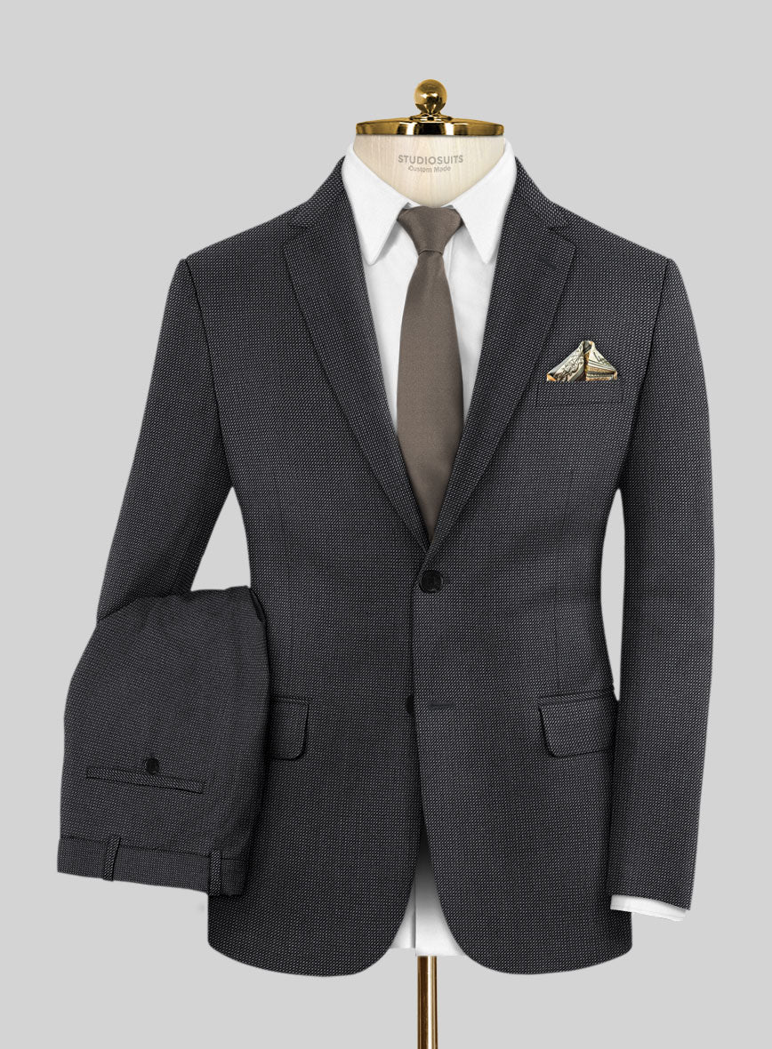 Scabal Tornado Pin Check Dark Blue Wool Suit