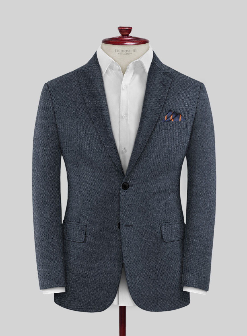 Scabal Tornado Twill Blue Wool Jacket