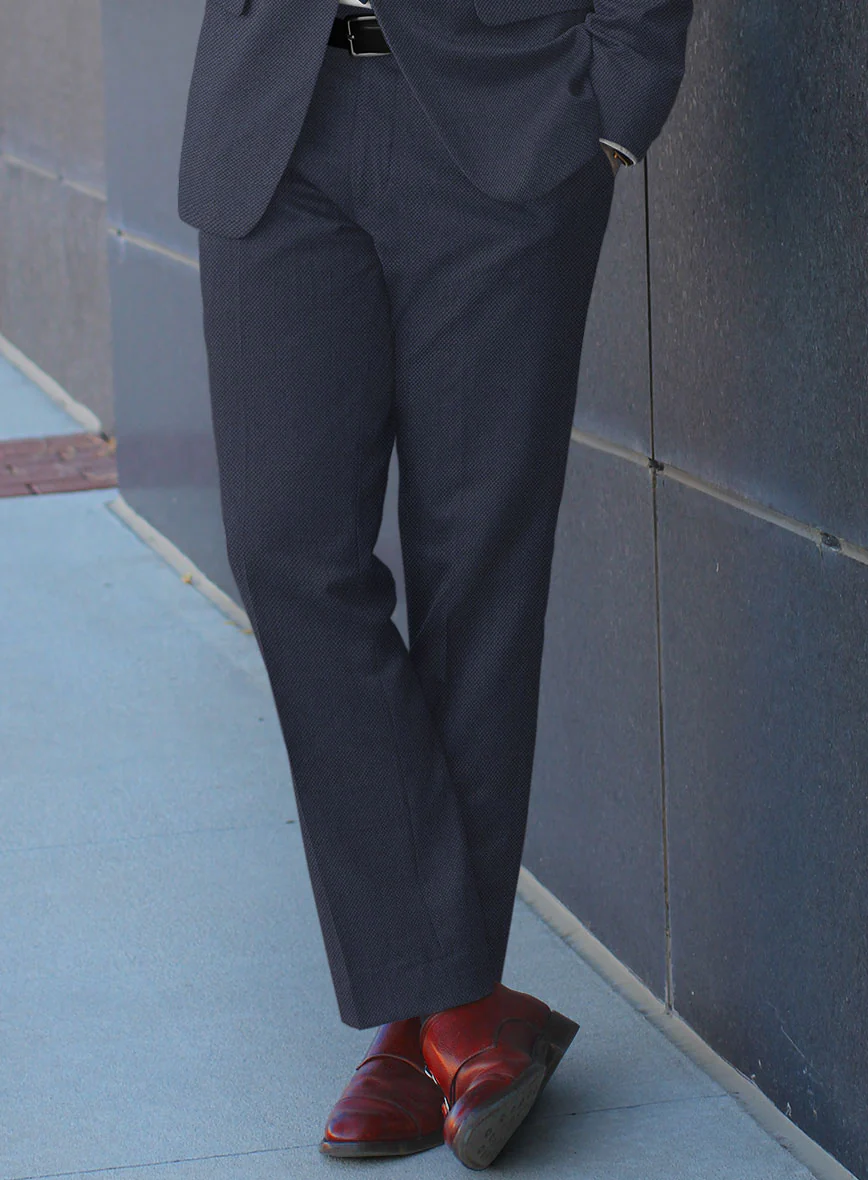 Scabal Tornado Twill Navy Blue Wool Pants - Image 2
