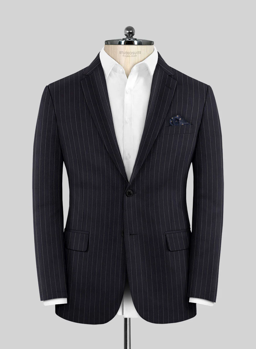 Scabal Vredlo Stripe Blue Wool Jacket