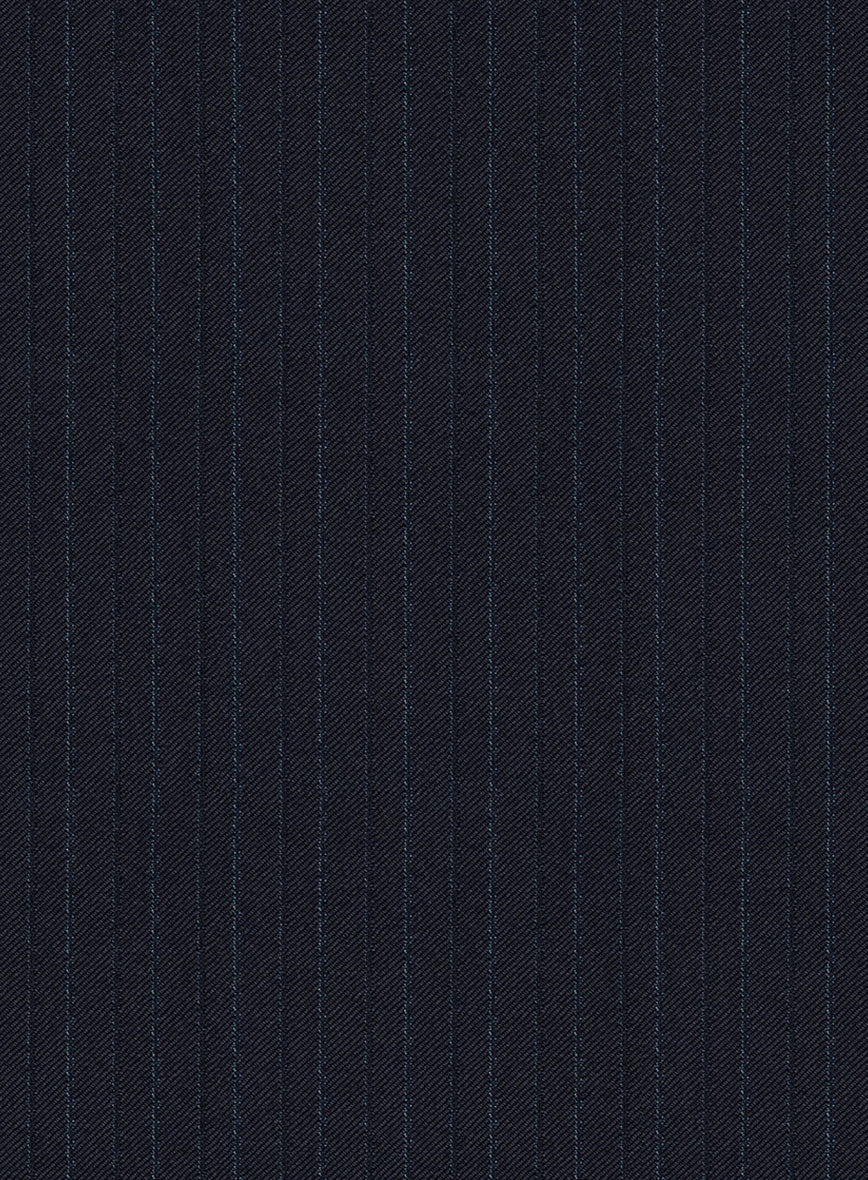Scabal Zoillo Stripe Blue Wool Suit - Image 7