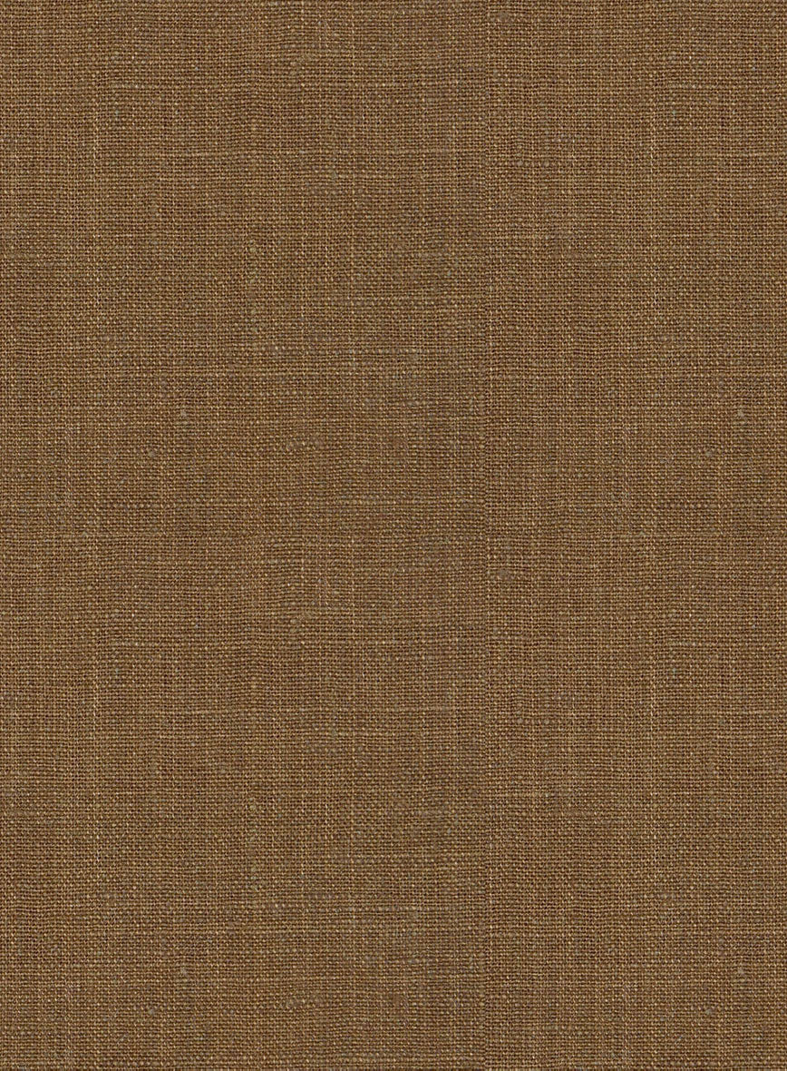 Sepia Brown Linen Shorts - Image 6