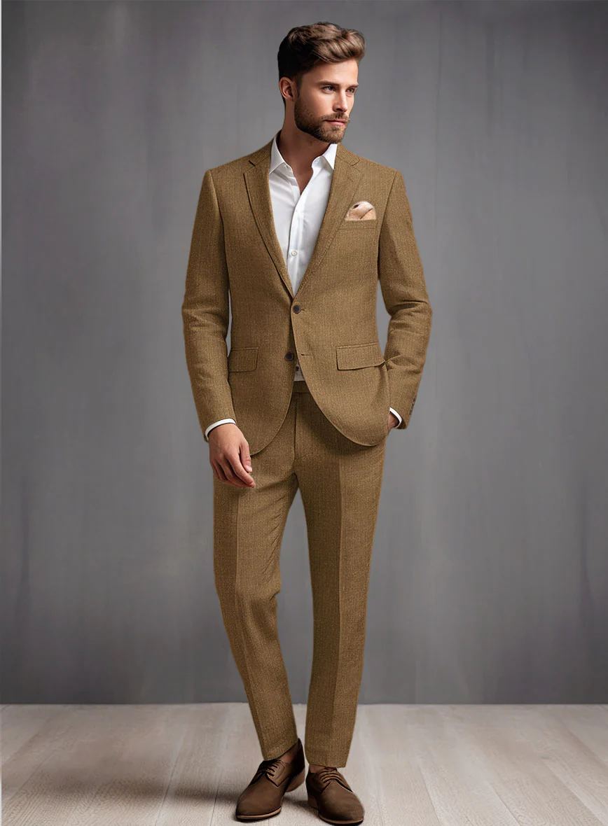 Sepia Brown Linen Suit