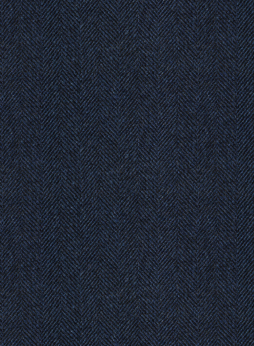 Showman Blue Herringbone Tweed Double Breasted Suit - Image 4