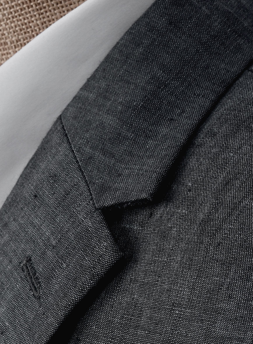 Slate Gray Linen Suit - Image 5