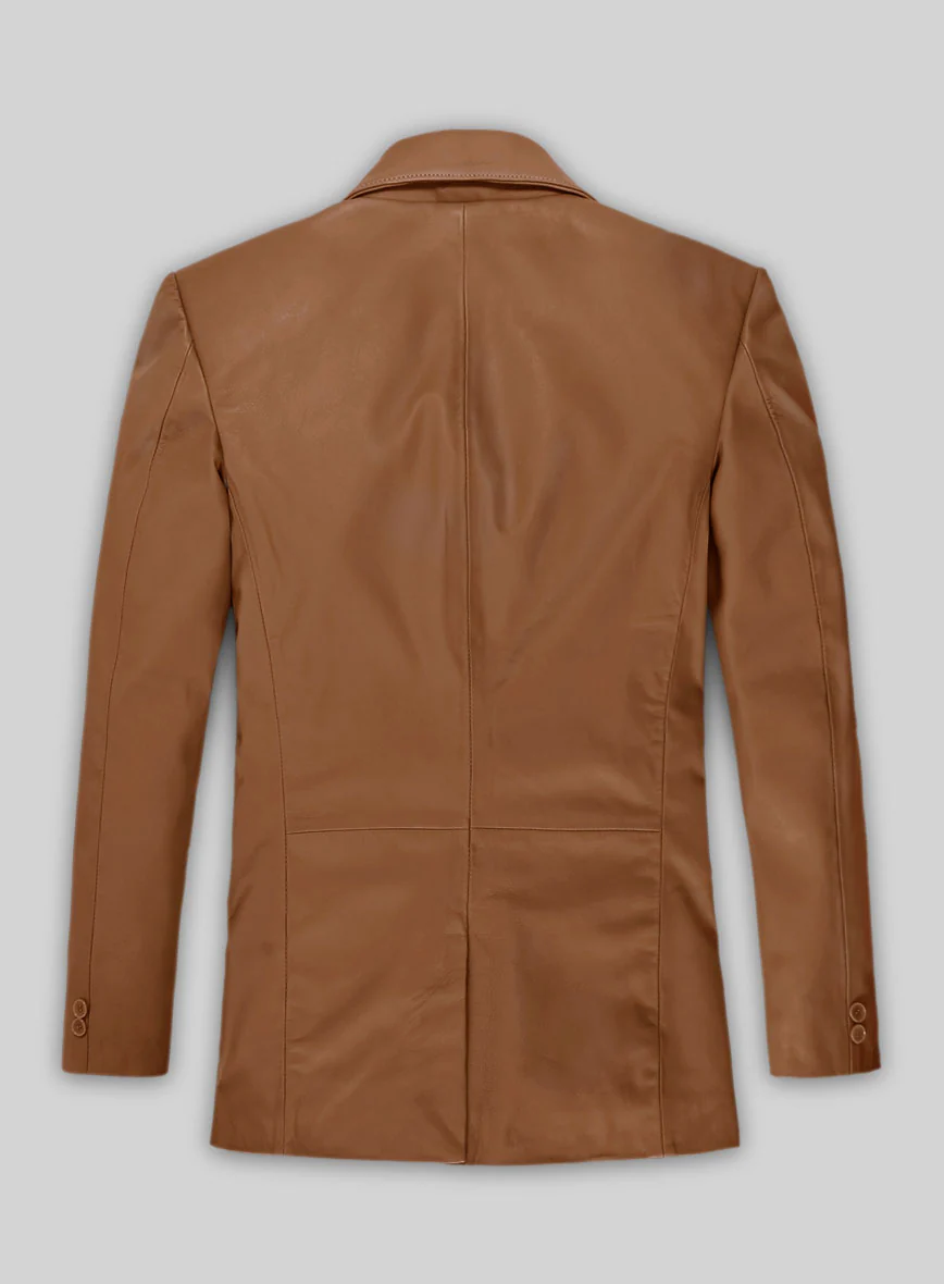 Soft Hunter Tan Leather Blazer - Image 2