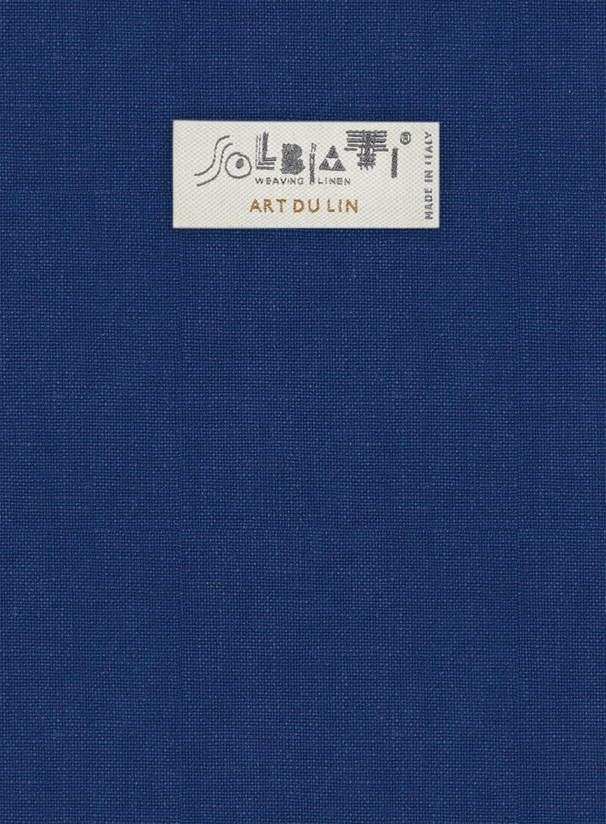Solbiati Art Du Lin Cobalt Blue Linen Pants - Image 3