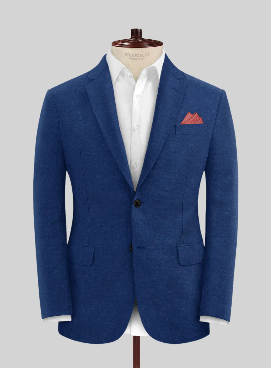 Solbiati Art Du Lin Cobalt Blue Linen Suit - Image 3
