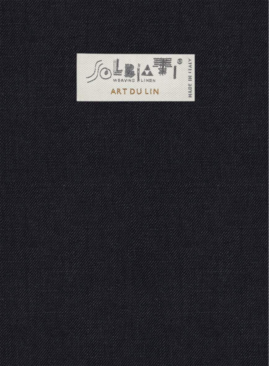 Solbiati Art Du Lin Dark Blue Linen Pants - Image 3