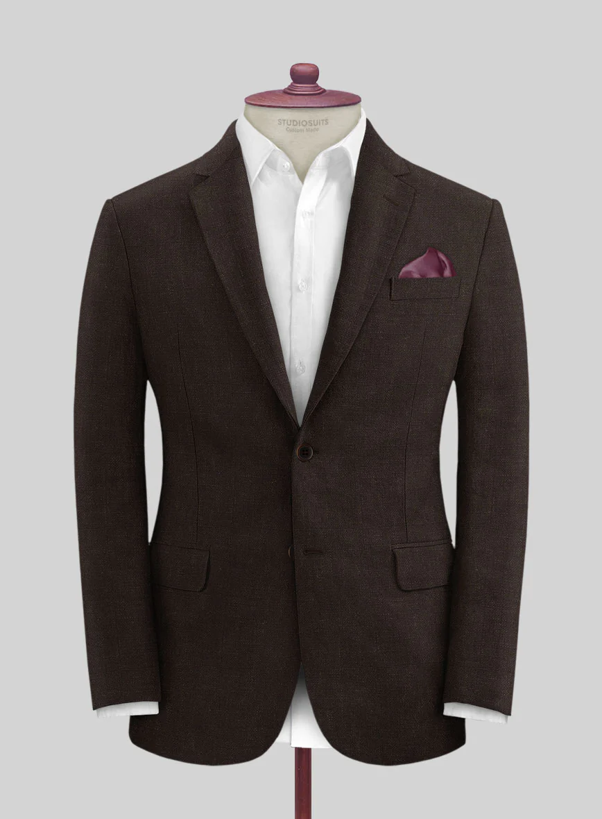 Solbiati Art Du Lin Dark Brown Linen Suit - Image 3