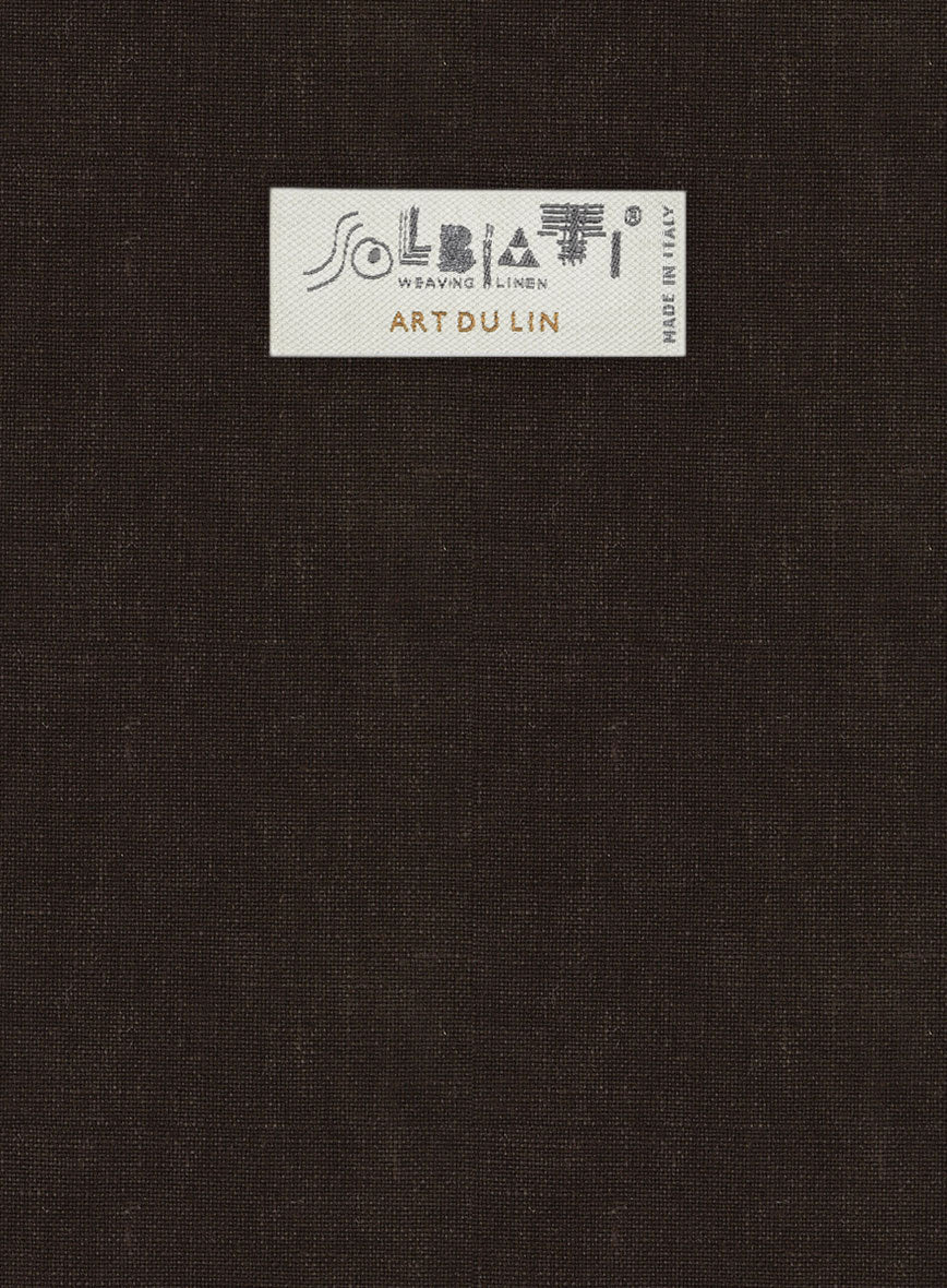 Solbiati Art Du Lin Dark Brown Linen Suit - Image 6