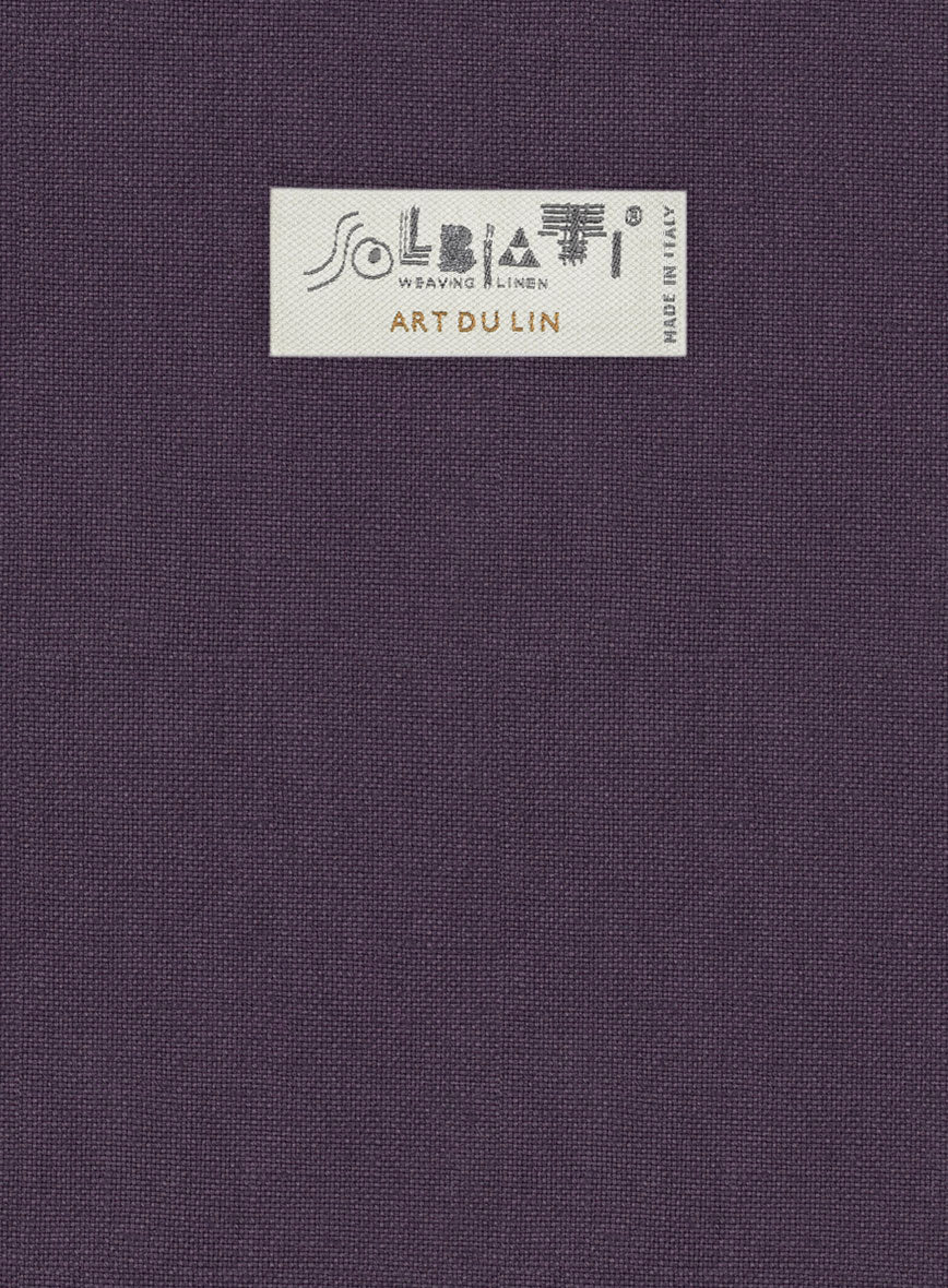Solbiati Art Du Lin Dark Lavender Linen Pants - Image 3