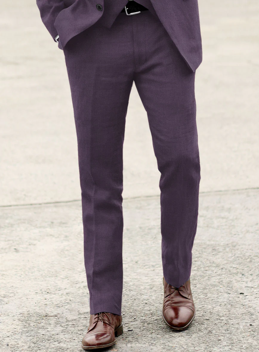 Solbiati Art Du Lin Dark Lavender Linen Suit - Image 5