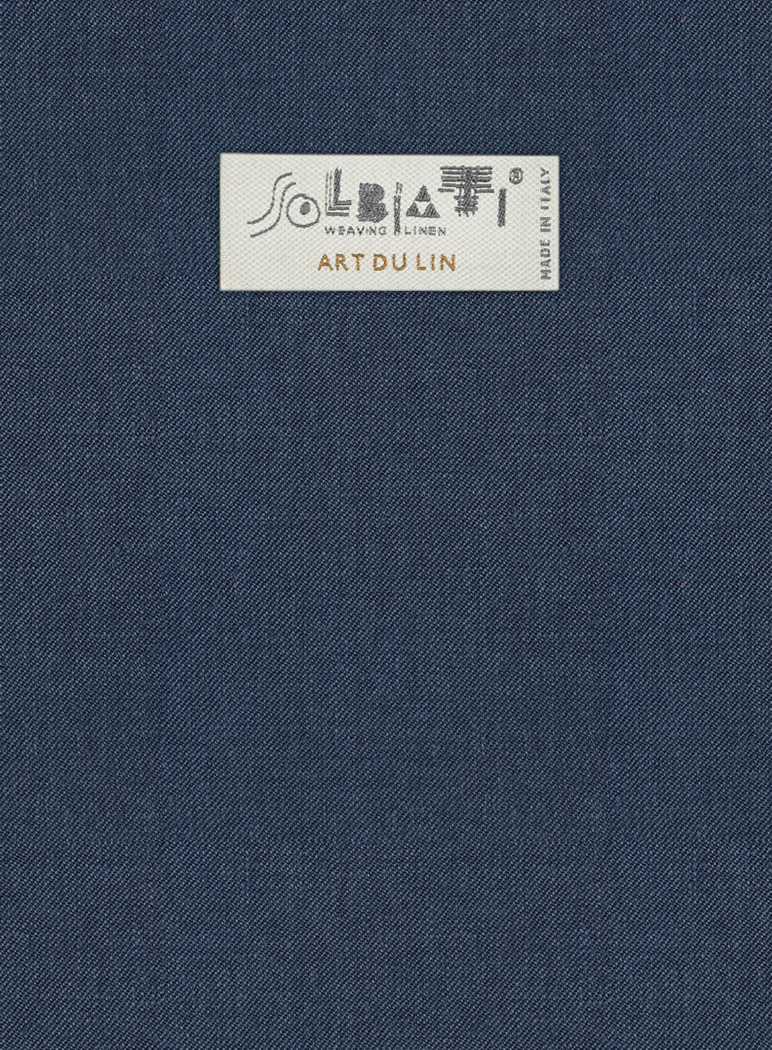 Solbiati Art Du Lin Ebony Blue Linen Pants - Image 3