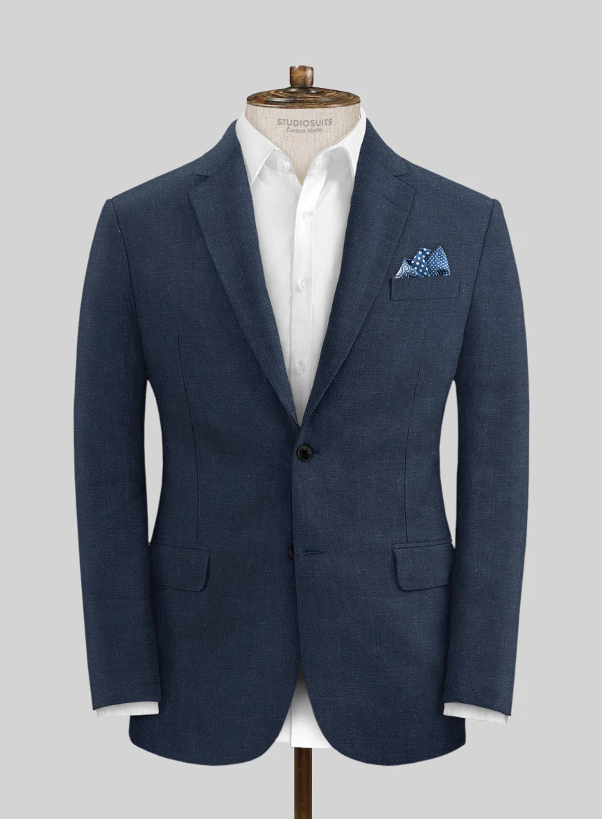 Solbiati Art Du Lin Indigo Blue Linen Suit - Image 3