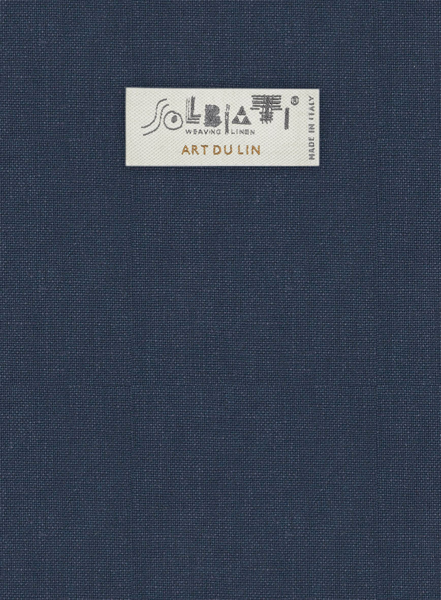 Solbiati Art Du Lin Indigo Blue Linen Suit - Image 5