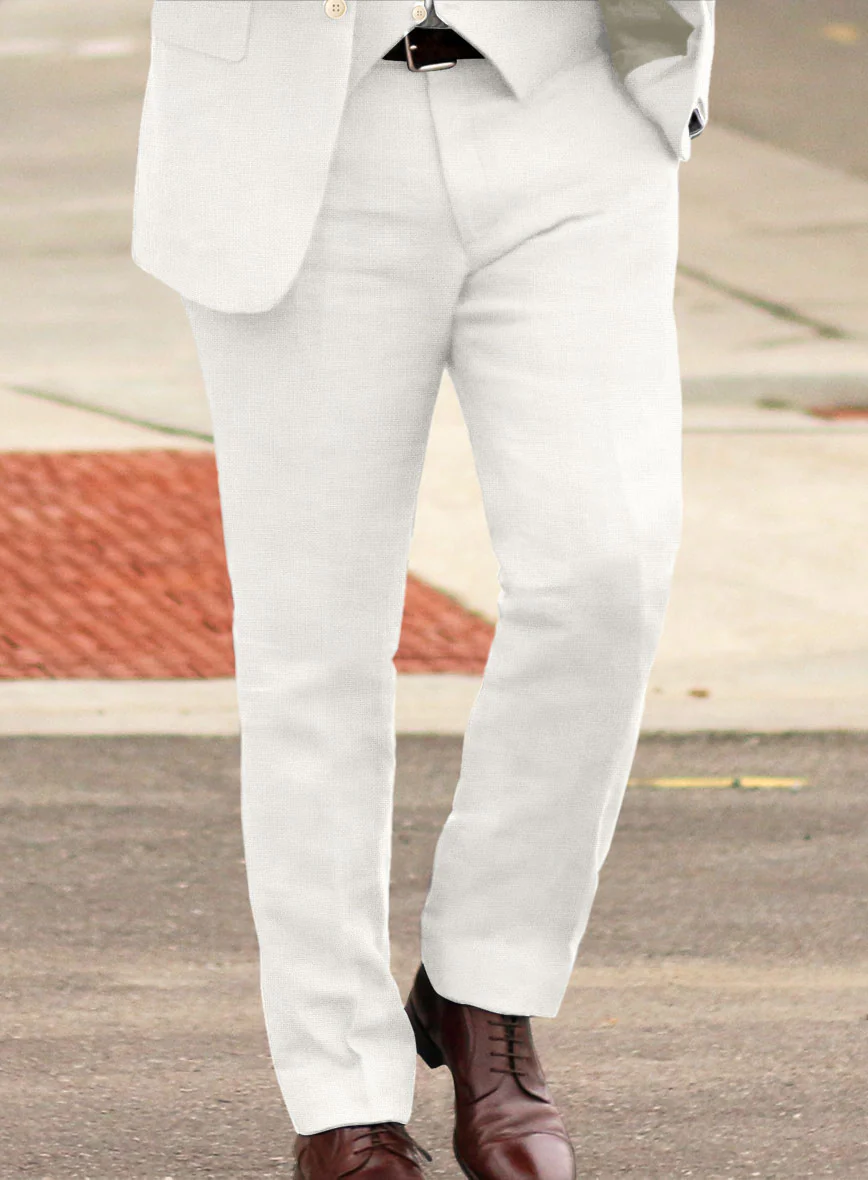 Solbiati Art Du Lin Ivory Linen Pants - Image 2