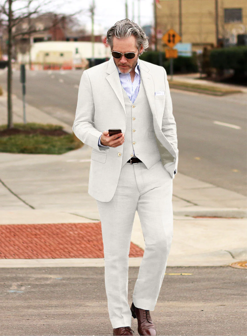 Solbiati Art Du Lin Ivory Linen Suit - Image 2