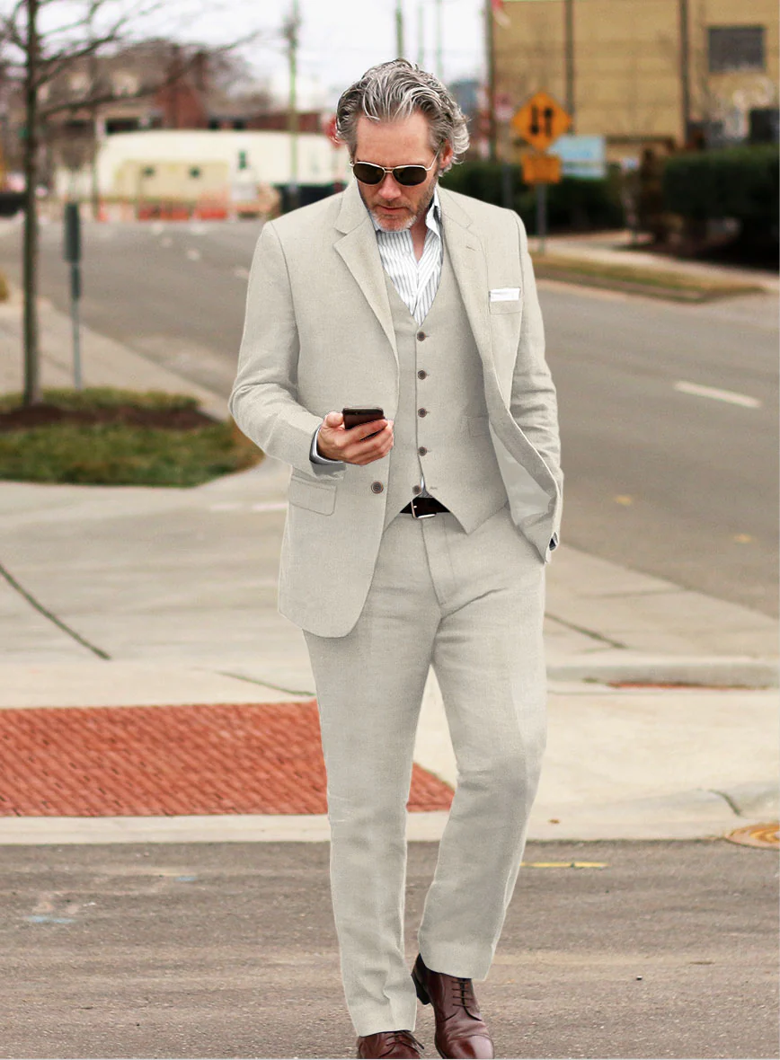 Solbiati Art Du Lin Light Beige Linen Suit - Image 2