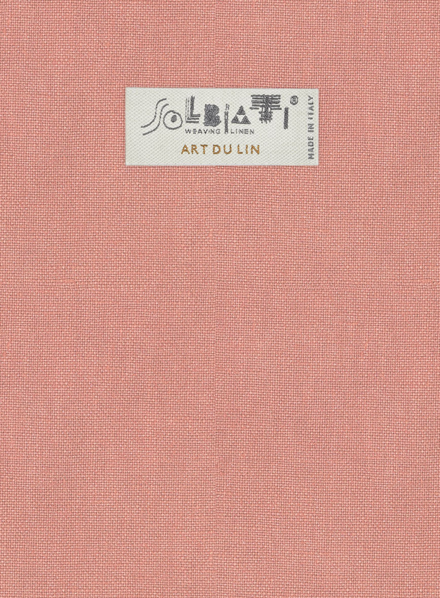 Solbiati Art Du Lin Light Melon Linen Pants - Image 2