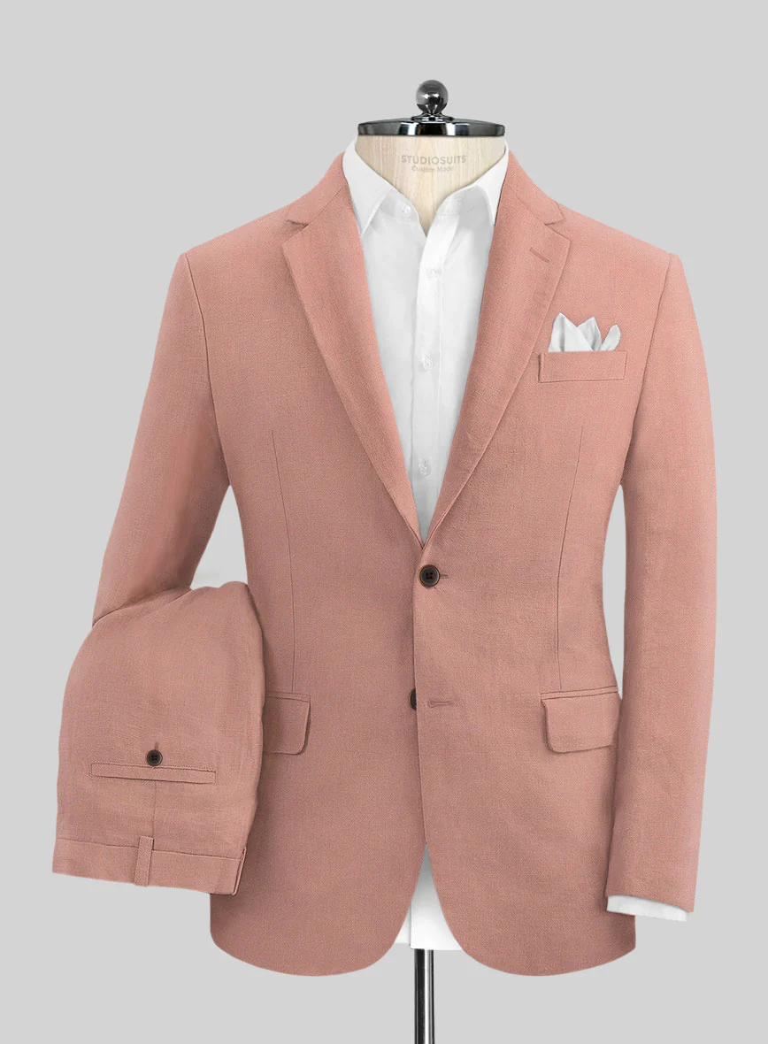 Solbiati Art Du Lin Light Melon Linen Suit