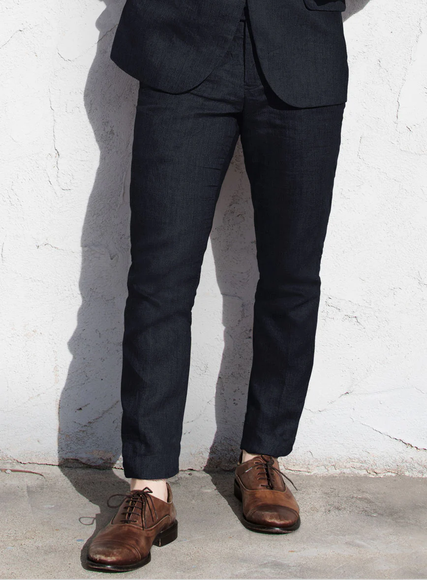 Solbiati Art Du Lin Midnight Blue Linen Suit - Image 4