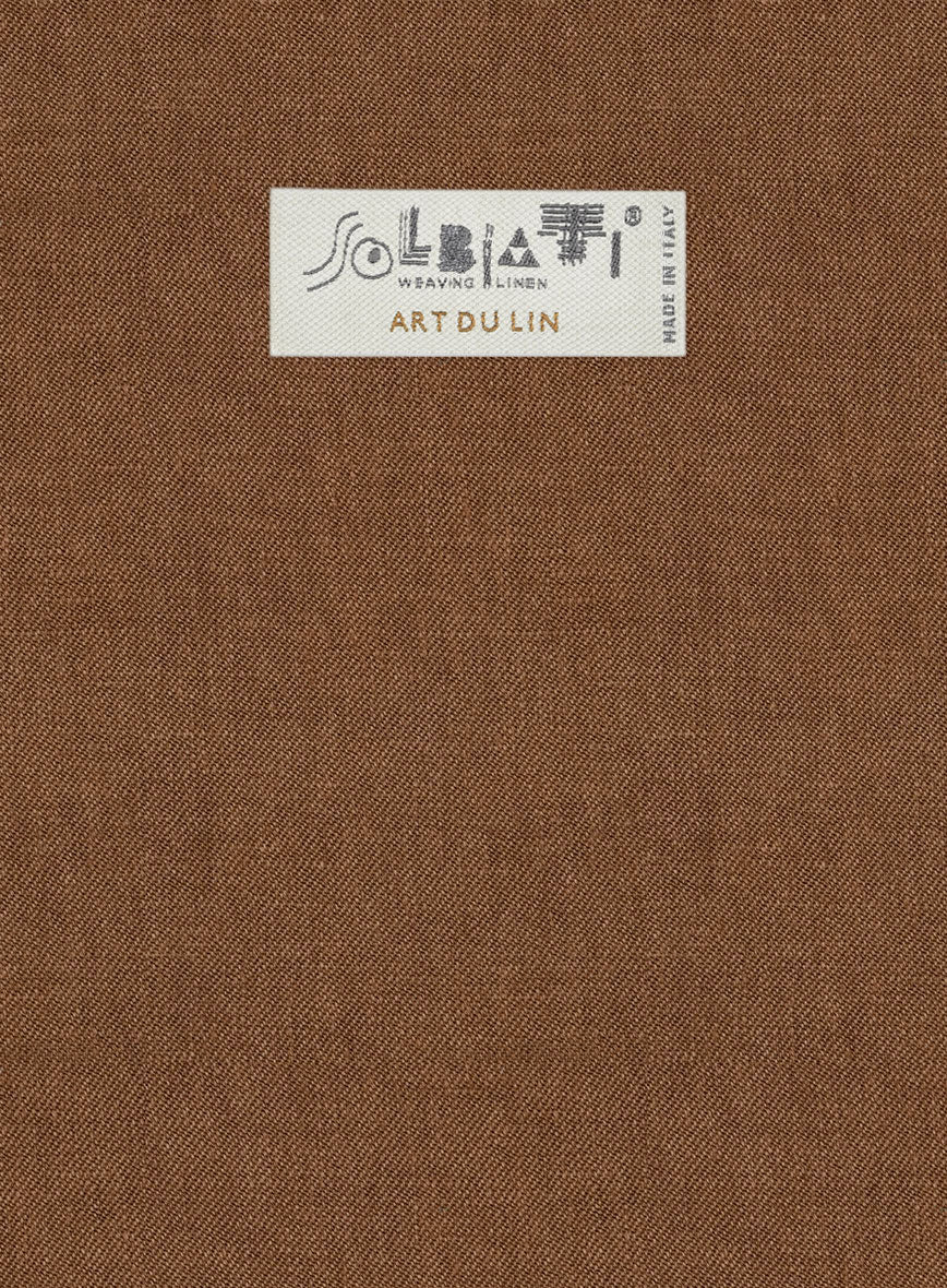 Solbiati Art Du Lin Otter Brown Linen Pants - Image 3