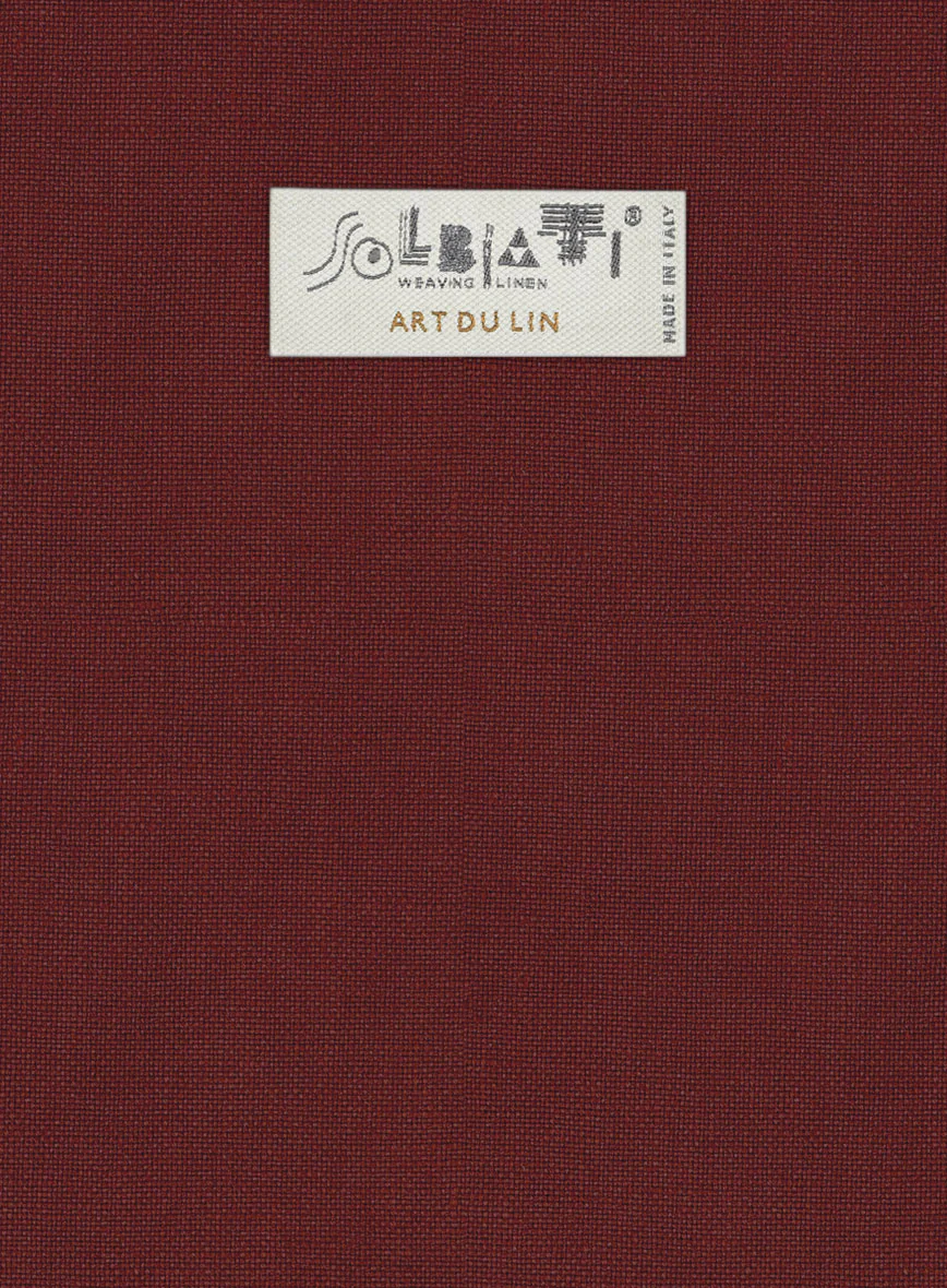 Solbiati Art Du Lin Rustic Red Linen Pants - Image 3